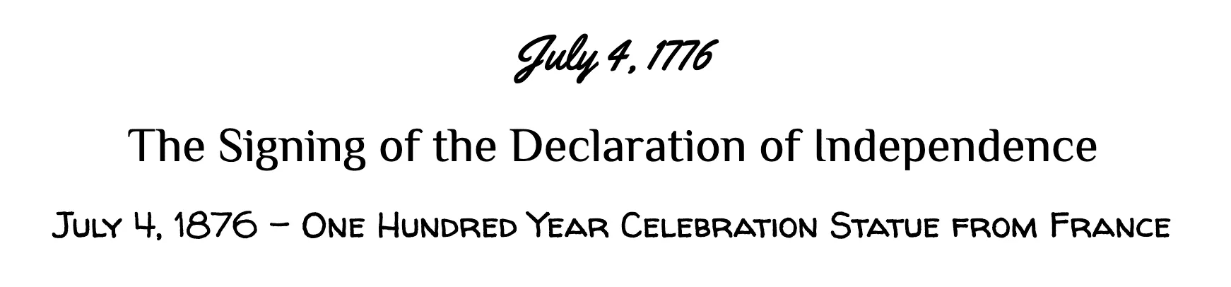 Holidays-2 A declaration of independence is displayed on the front page.