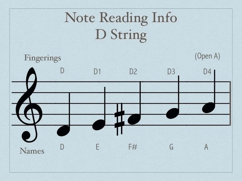 A note reading info d string