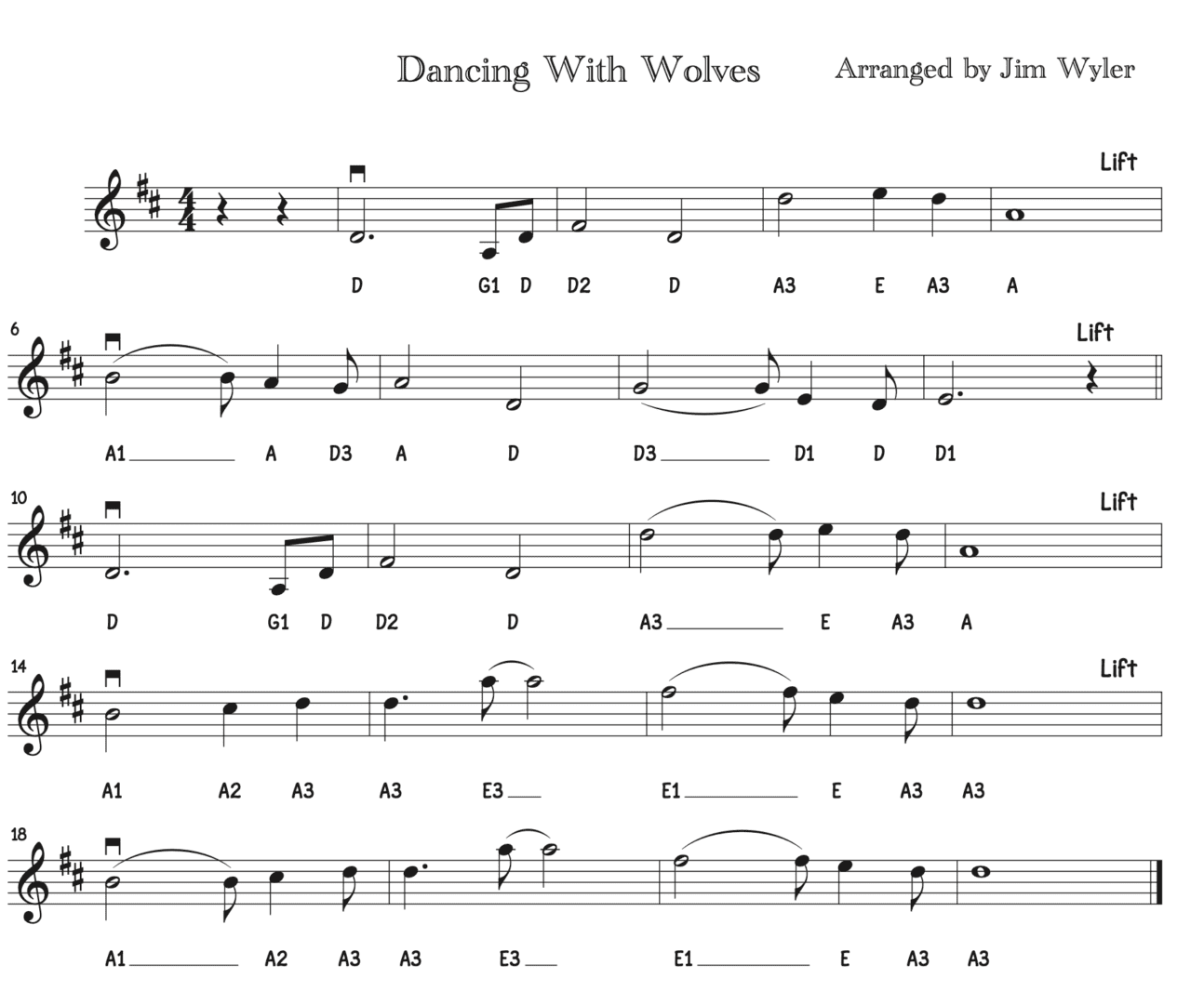 A sheet music with musical notes and numbers.